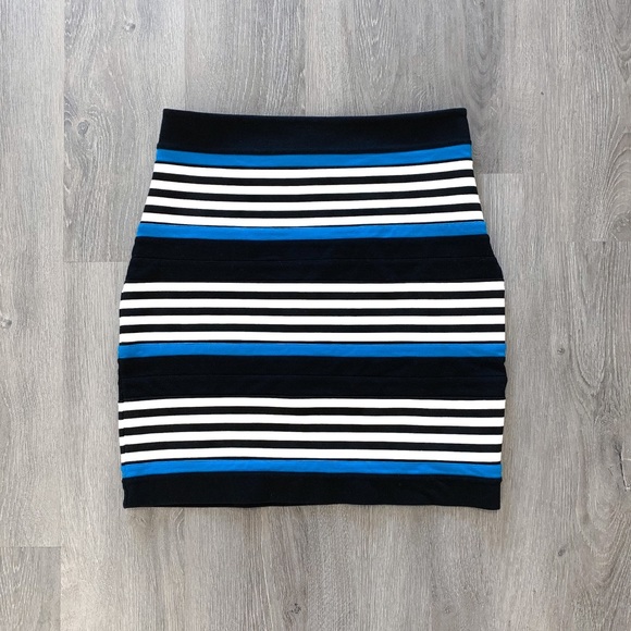 Express Dresses & Skirts - Express Mini Striped Black Skirt